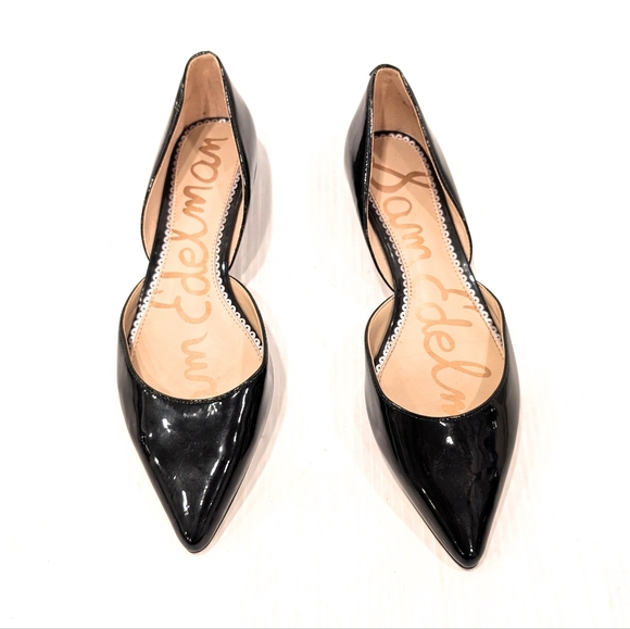 Sam Edelman Shoes - SAM EDELMAN Women's Black Patent Leather Dorsay Pointed Toe Flats Size 7.5